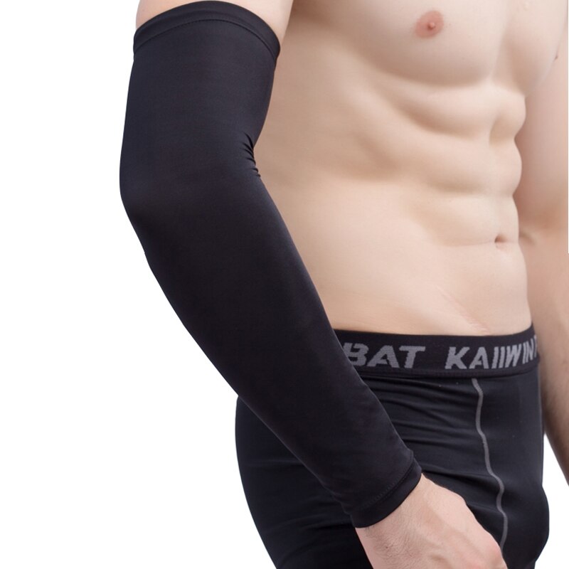 L.Mirror – manchons de bras pour jeunes, 1 pièce, Support de coude à Compression pour filles/garçons/enfants, manchons de sport pour basket-ball: Black / M