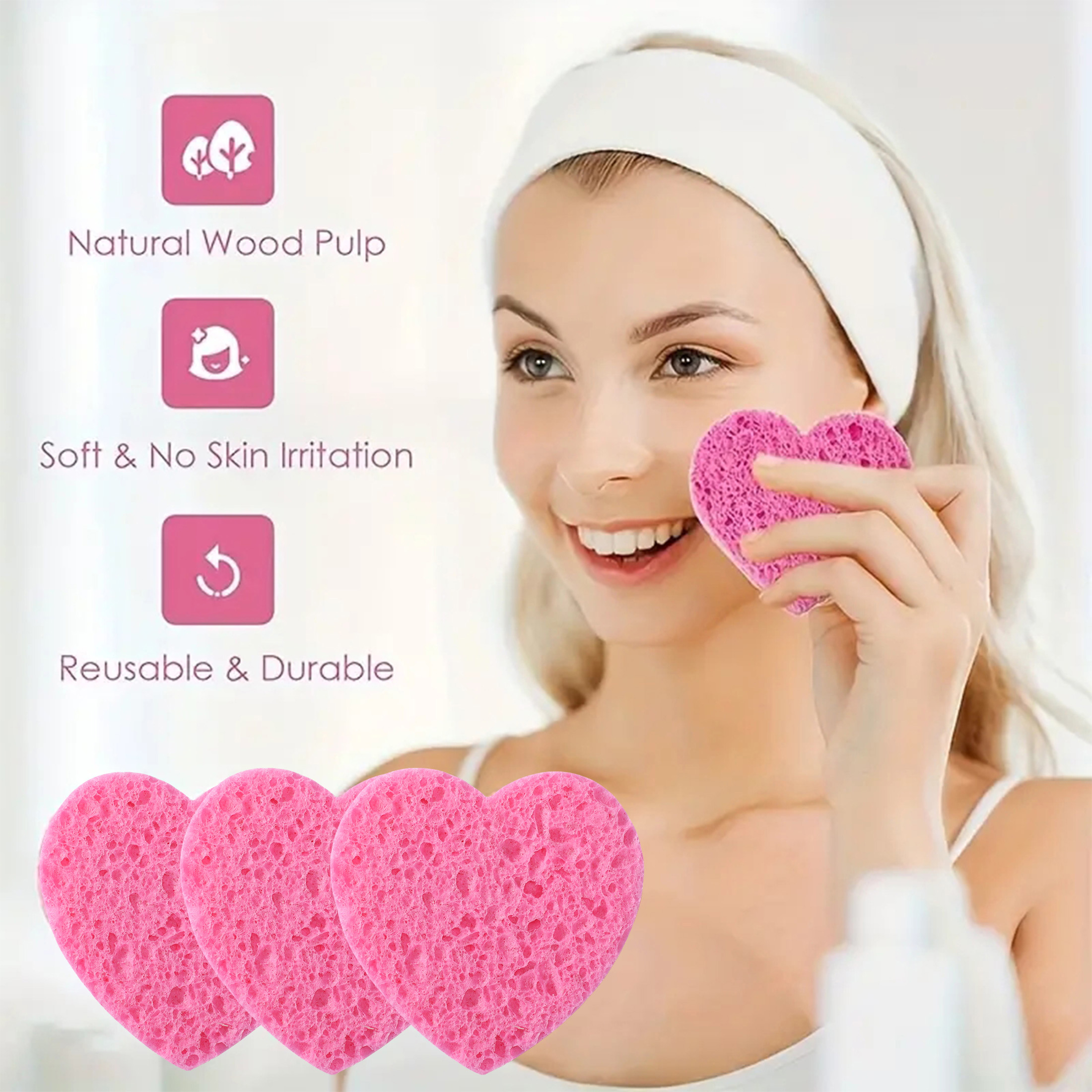 50 stuks gecomprimeerd gezichtsspons washandje Voor make-up verwijderen en exfoli gezichtsreinigingsmasker; make-up verwijderaar