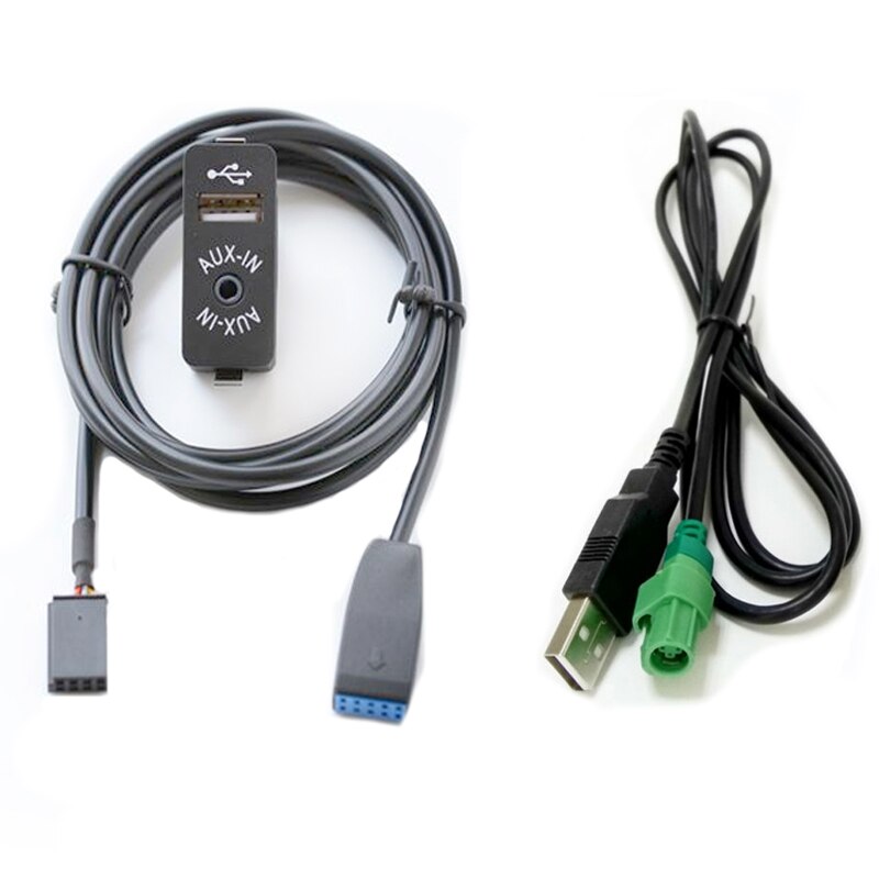 Biurlink 2 Stili USB/AUX Interruttore macchina Audio Jack Aux ingresso Cavo Adattatore di Ricarica per BMW E46 Serie 3