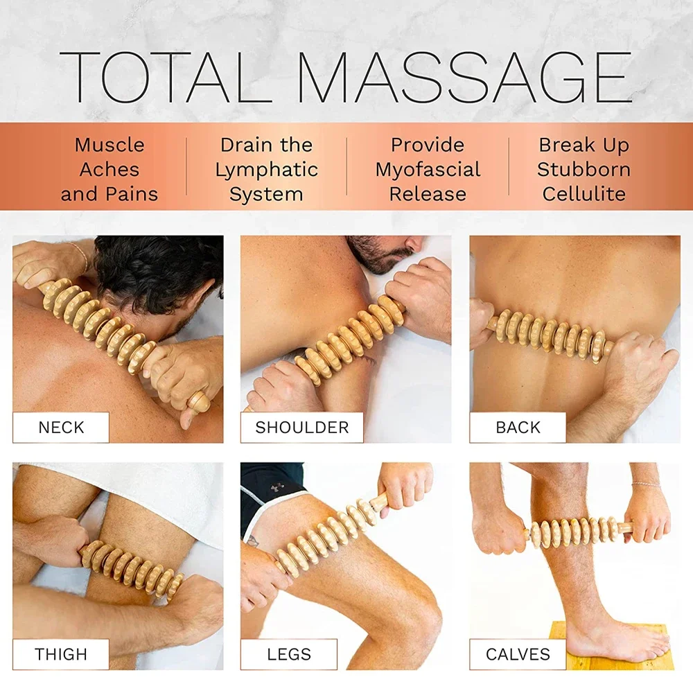 Manuelle Holz therapie Massage gerät Rolle Abzug Punkt Massage gerät Stock für Faszie, Zellulitis, Muskel & Bauch, Körper therapie Massage gerät