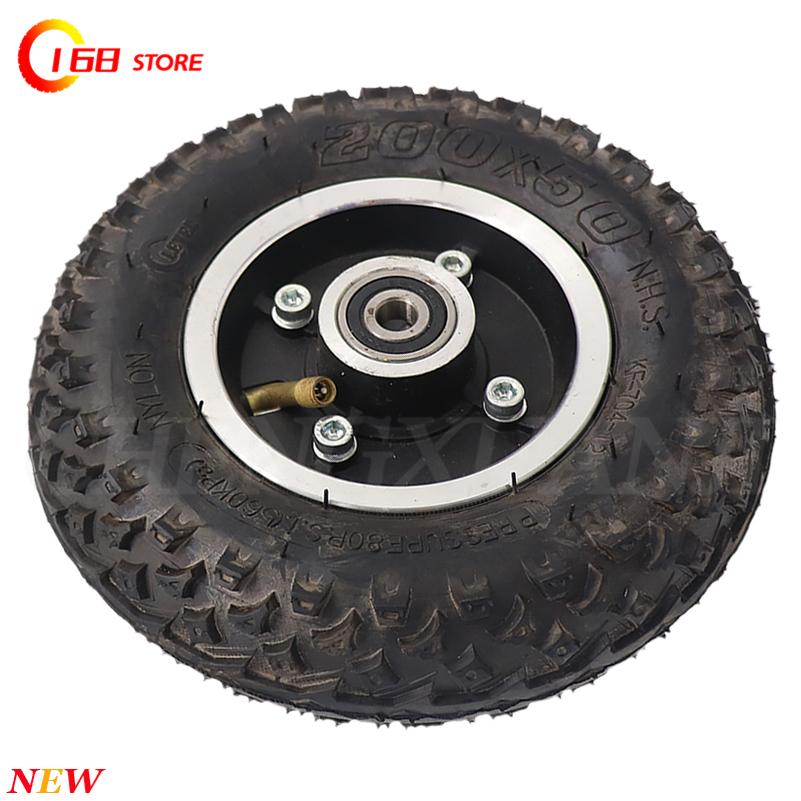 Electric skateboard wheel chair pneumatic hand cart 200X50 off-road wheel with drive gear and inner and outer tiresTyre