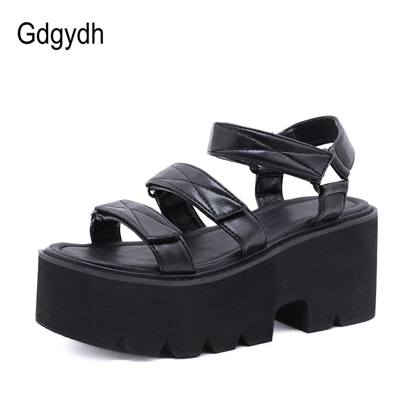 Gdgydh Zomer Nieuws Vrouwen Sandalen Schoenen Open Teen Dikke Platform Hoge Hakken Sandalen Zwarte Vrouwelijke Schoenen Rome Stijl Maat 34-40