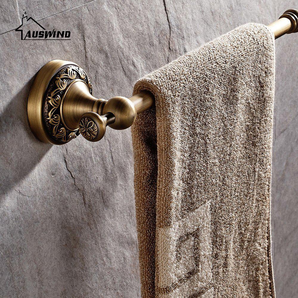 Juegos de accesorios tallados de latón antiguo para baño, accesorios de baño de bronce cepillado europeo, latón macizo tallado, producto para baño gy5: towel bar