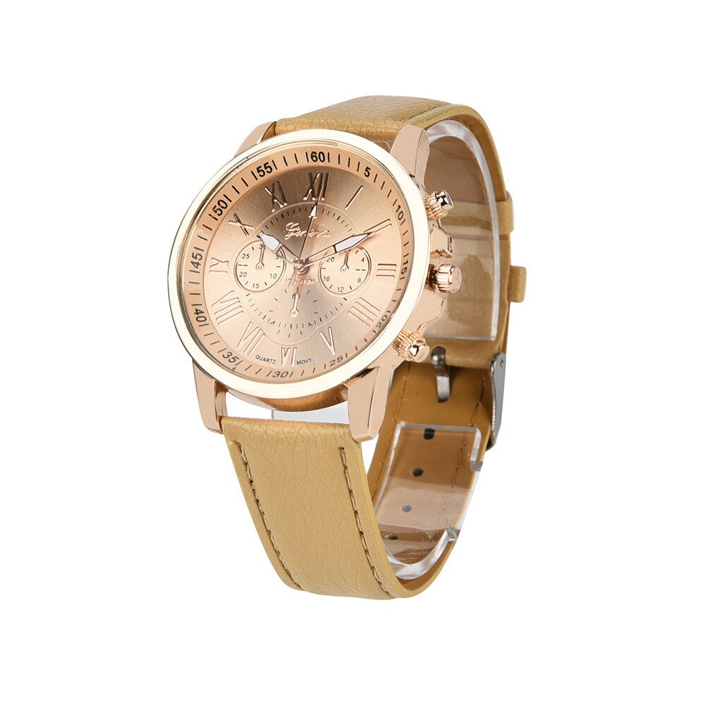 Horloges Vrouwen Mode Horloge Luxe Vrouw Horloge Vrouwen Romeinse Cijfers Faux Leather Analoge Quartz Horloge Годинники Жіночі