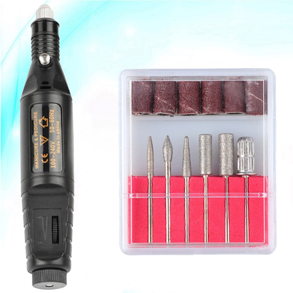 1 set nagelvijl mini draagbare duurzame elektrische nagelvijl nagelkunstgereedschap nagelpolijstmachine voor thuis