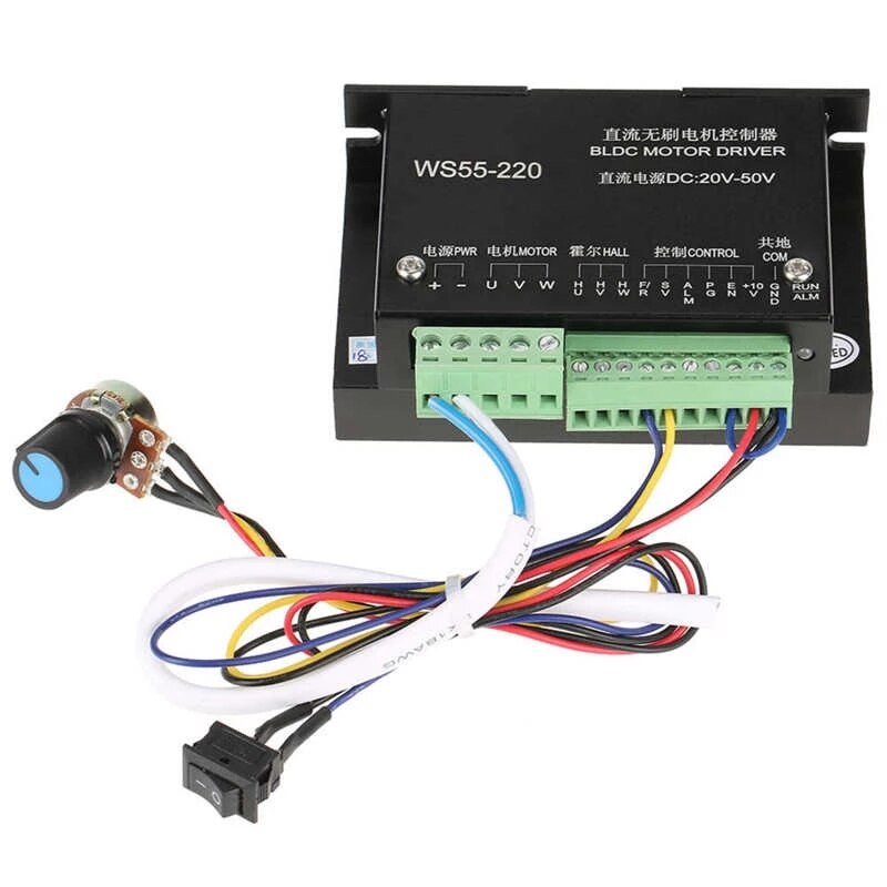 WS55-220 Dc 48V 500W Cnc Motor Driver Controller Bldc Motor Driver Controller Stap Motor Driver 20-50 vdc Elektrische Gereedschap