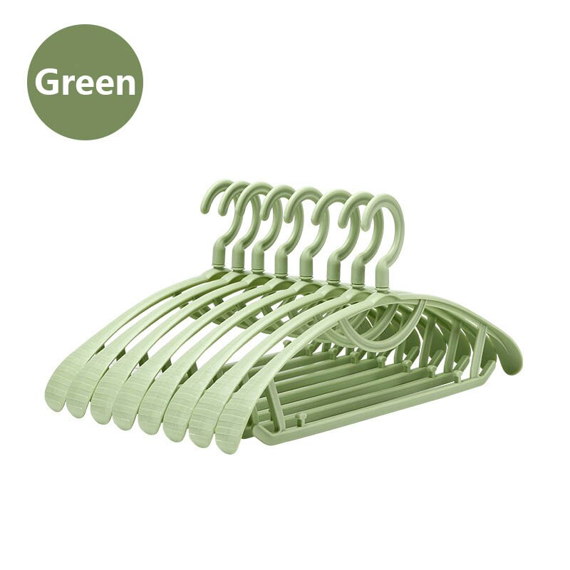Set de 10 unidades de perchas de plástico gruesas de hombros anchos para ropa, Perchero de almacenamiento para abrigos, organizador de guardarropa antideslizante para adultos: green