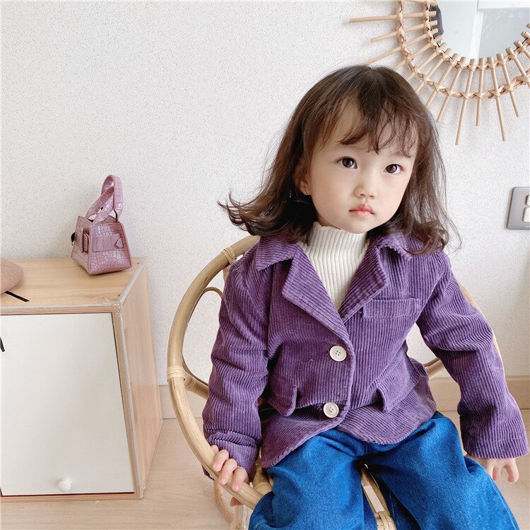 Una nueva chaqueta de Traje púrpura para niños chaqueta coreana para niños y niñas