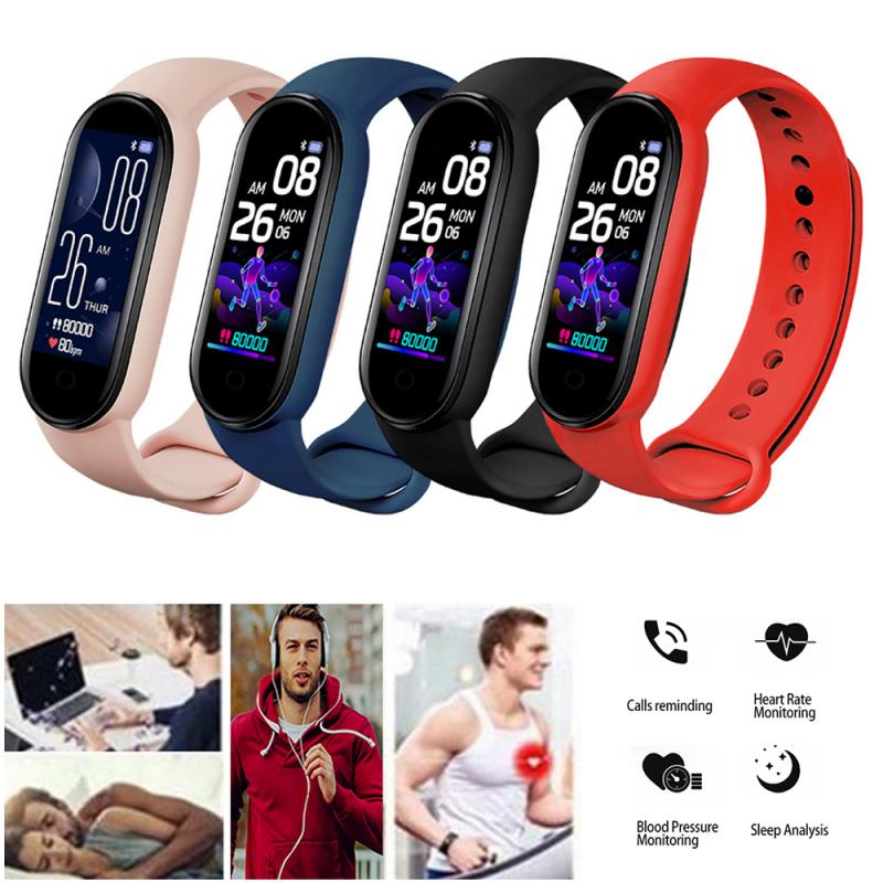M5 Smart Horloge Voor Mannen Vrouwen Hartslagmeter Bloeddrukmeter Fitness Tracker Sport Fitness Stappenteller