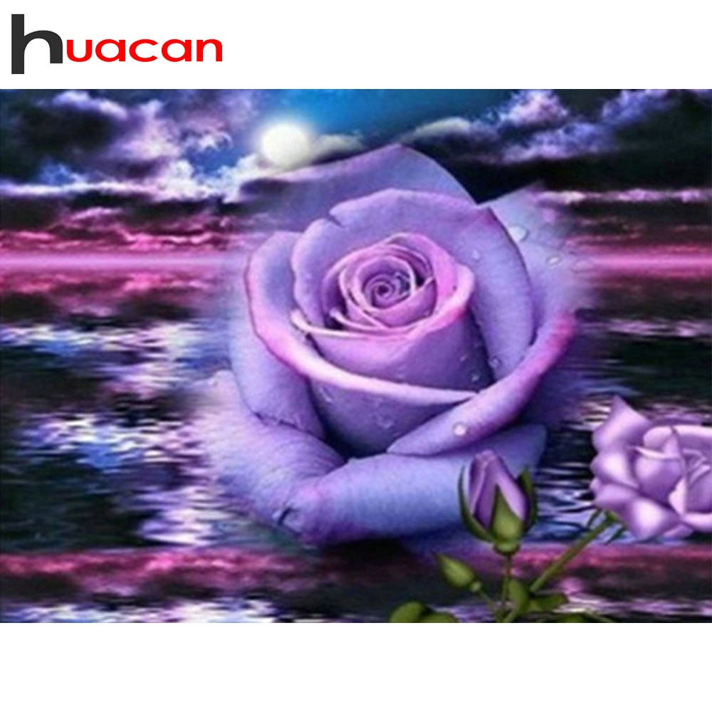 Huacan 5d Diamant Borduurwerk Bloemen Volledige Vierkante Boor Diamant Schilderij Rose Steentjes Van Foto 'S Diamond Mozaïek Nieuwkomers