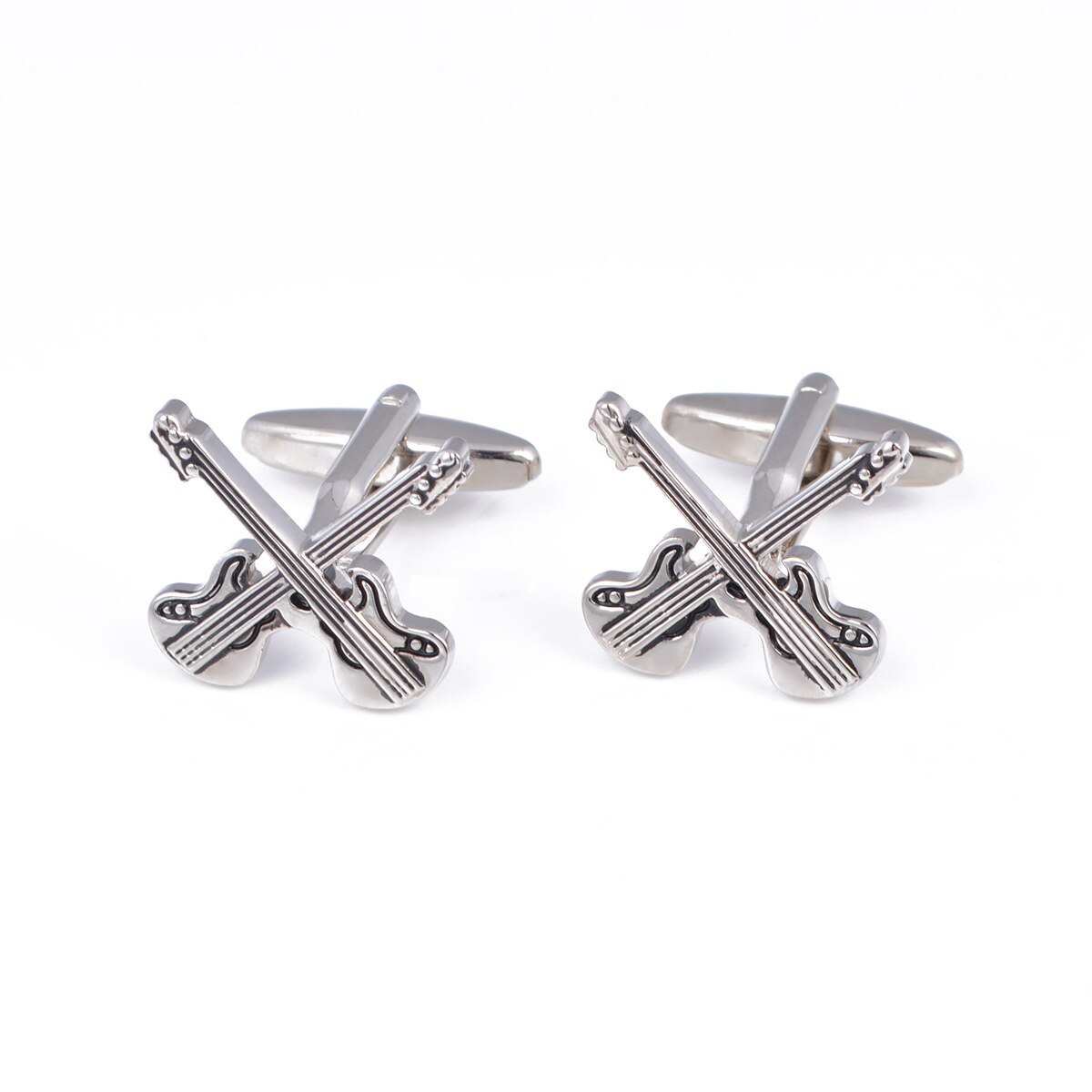 Music Series Cufflinks French Shirts Musical Instrument Violin Cross Shape Men's Jewelry Business Cuff Links: Default Title