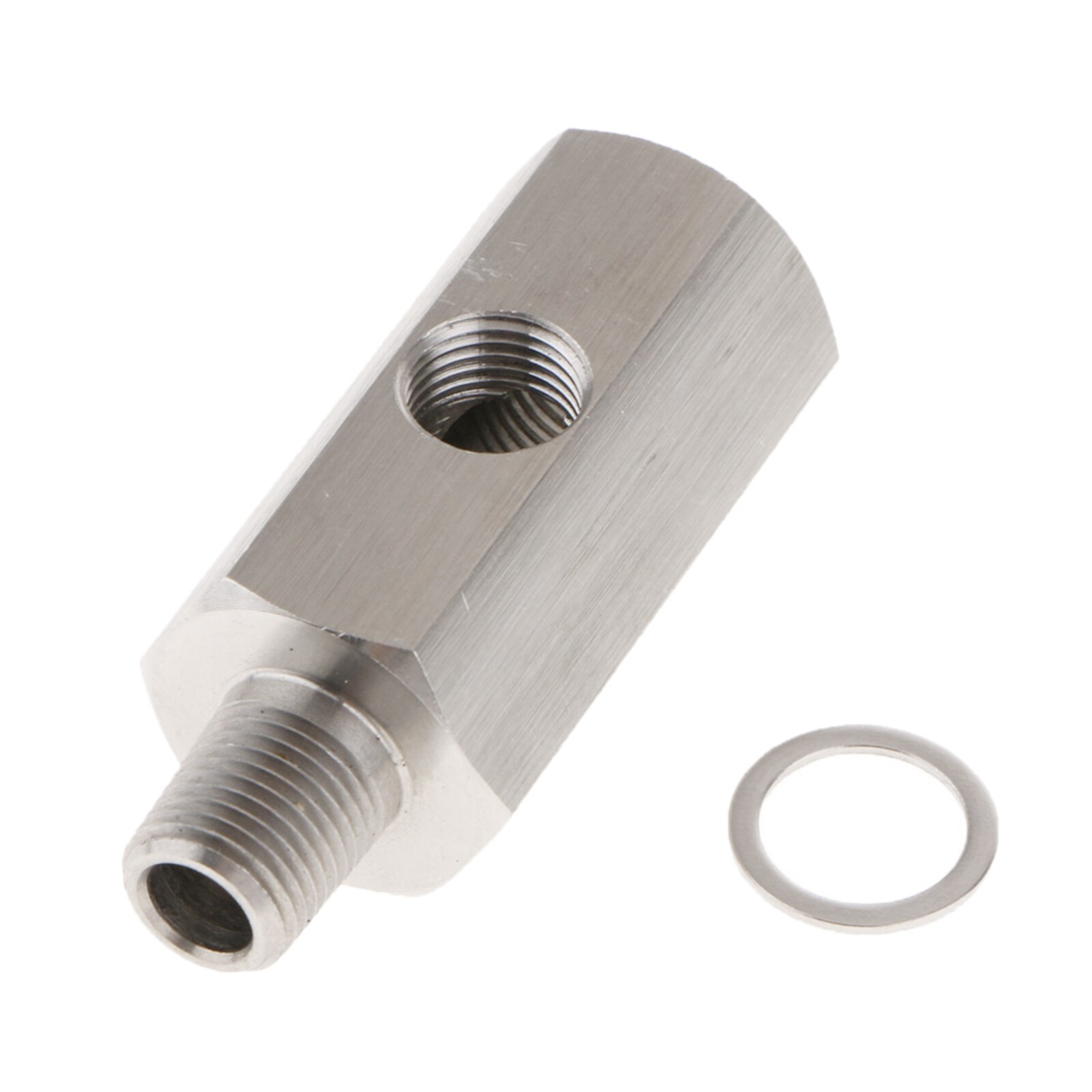 Oil Pressure Sensor Tee Adapter M12 x 1.5 to 1/8 NPT Port Turbo Supply Feed Line Gauge with 1/8 NPT Side Port Hose T