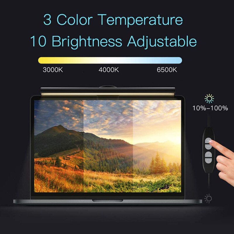 LED Desk Lamp Dimmable Office Computer Eye-caring Table Lamp For Study Reading Screen Monitor Hanging Light Bar