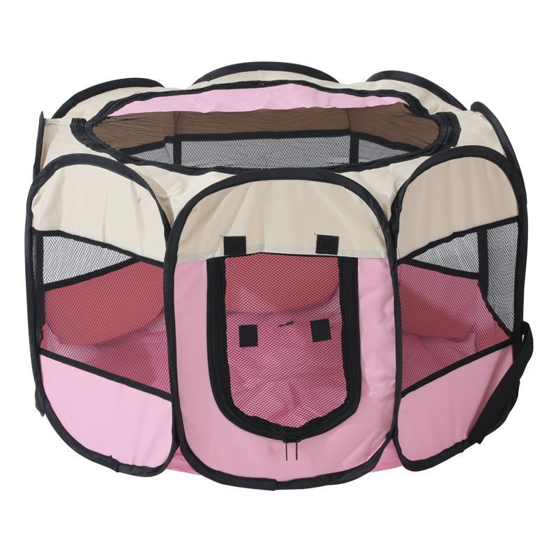 Bærbart sammenklappeligt kæletelt hundehus ottekantet bur til kat telt kravlegård hvalpe kennel nem betjening hegn udendørs store hunde hus: 1-2 / 73 x 73 x 43cm