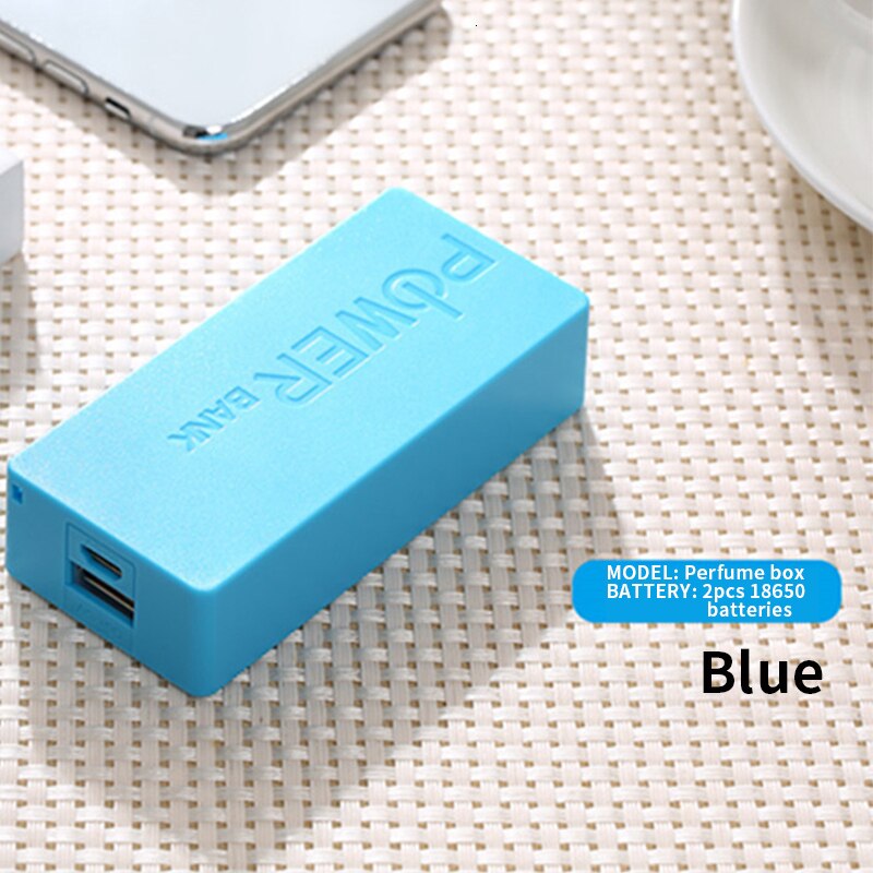 Lassen-gratis mobiele power geur vorm shell gemonteerd opladen schat Diy power bank case: Blue