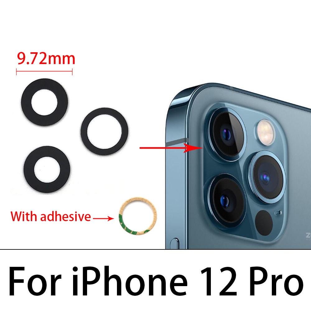 Rear Camera Lens Voor Iphone 12 Pro Max / 12 Mini Back Camera Glas Met Lijm Sticker Vervangende Onderdelen: 12 Pro