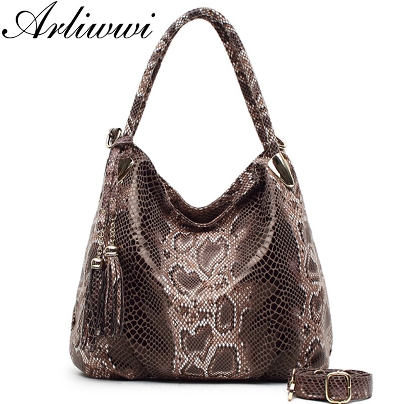 BIG * Serpentine Pattern Women Luxury Shoulder Bags With Tassel Pendant PU Leather Messenger Handbags GPY01