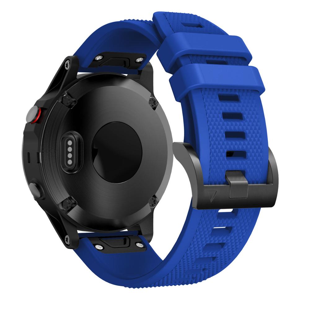 22 MM mode stijl Band Voor Garmin Fenix 5 Horloge Siliconen Polsband Voor Garmin Fenix 5 Plus Band voor Garmin Fenix 6 Horlogeband: Blauw / 22mm