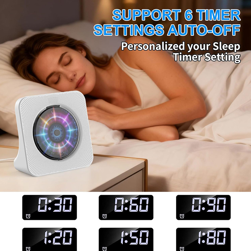 Rechargeable CD Player Bluetooth Speaker Stereo with Infrared Remote Control AUX USB FM Radio Support CD/CD-R/CD-RW Music Player