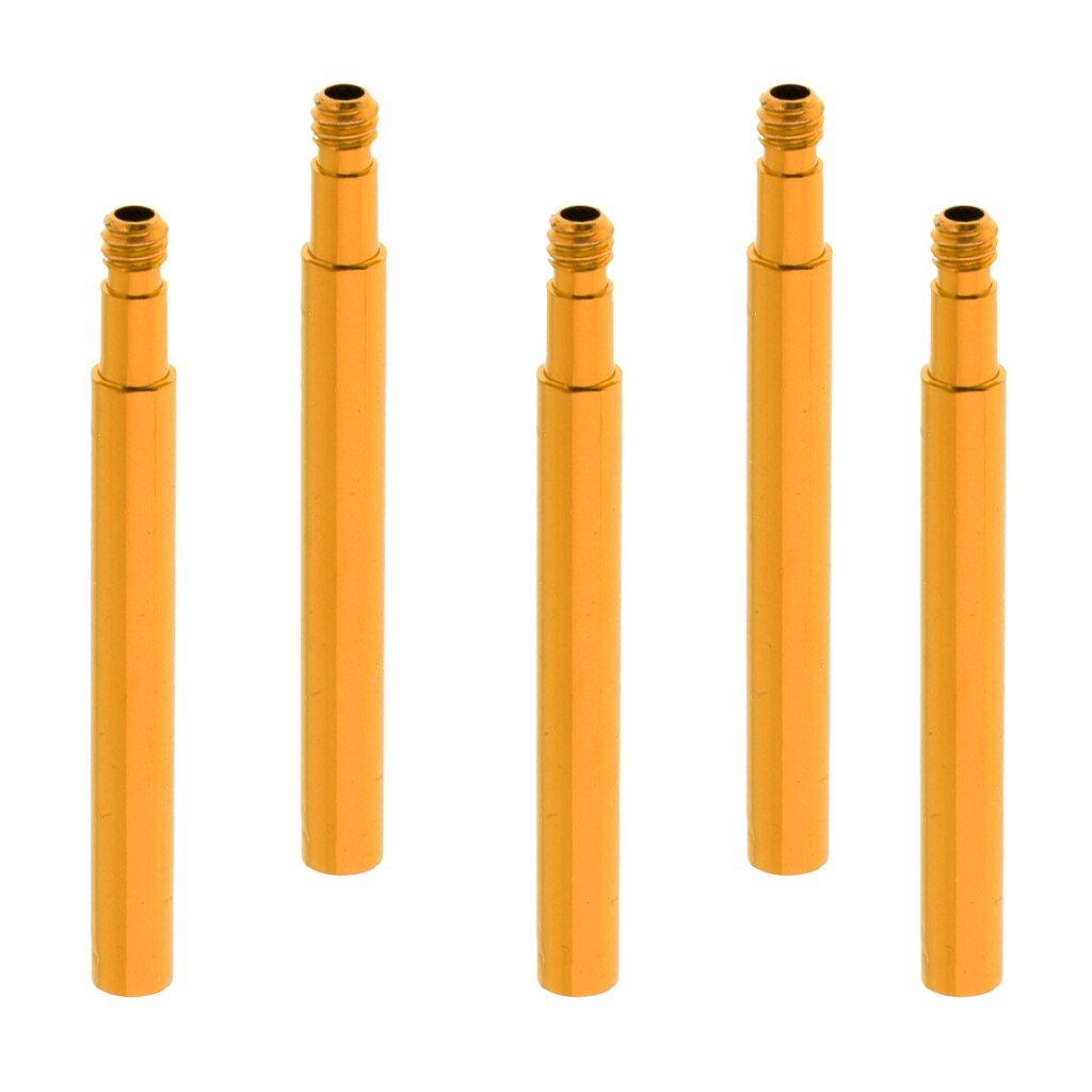 Pack of 5 Colorful Tube Presta Valve Extension Tubular Extender Bicycle Bike Cycling Bike Parts: Gold 50mm