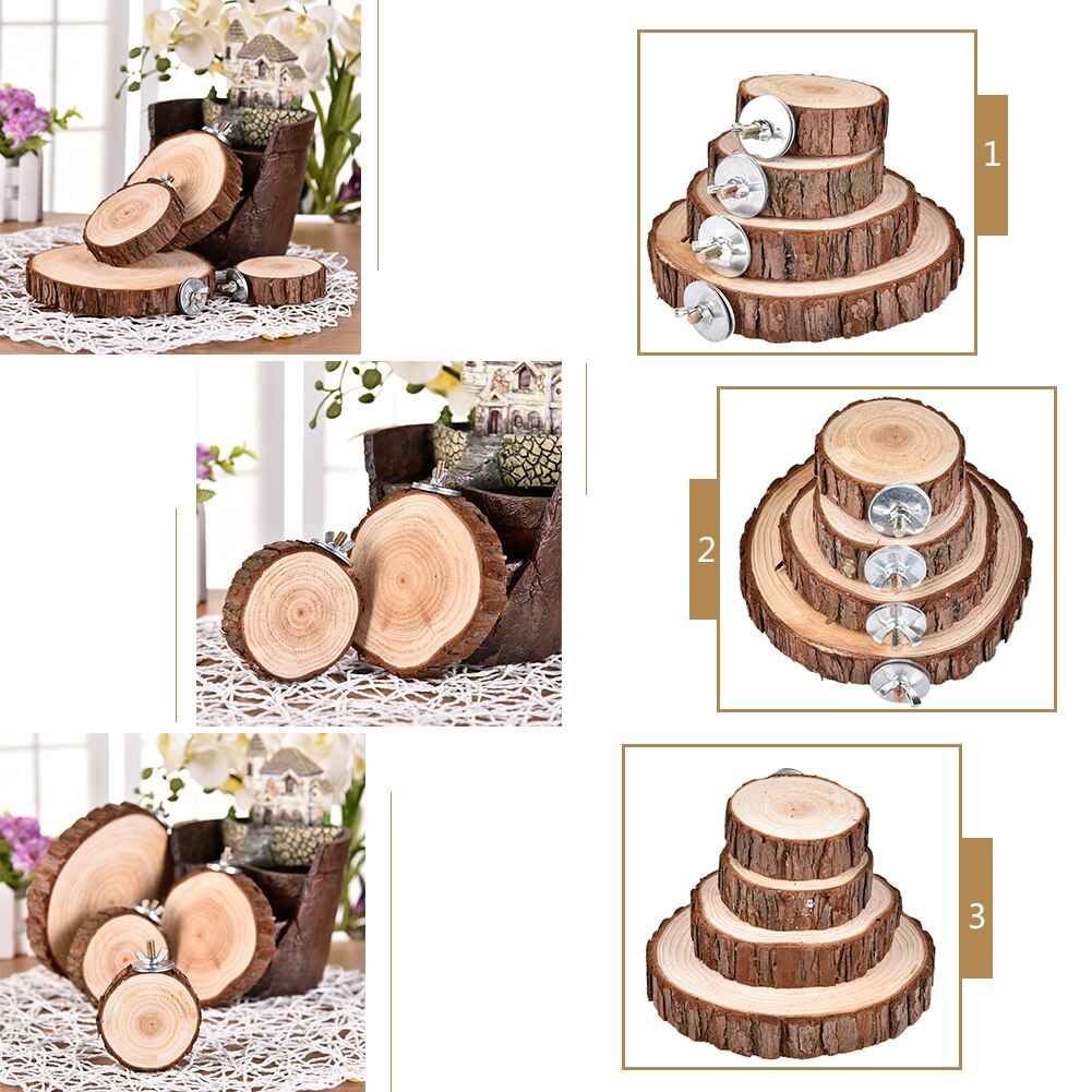 Tabla de troncos de madera Natural para hámster, plataforma de madera para Chinchilla, conejillo de indias, ardilla, Totoro, loro, para saltar, suministros de juguetes para mascotas pequeñas