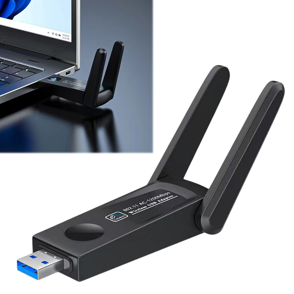 1200Mbps USB 3.0 WiFi Adapter Dual Band 2.4G 5Ghz WiFi Dongle Dual Antenna Wireless Transmitter Receiver for Desktop Laptop