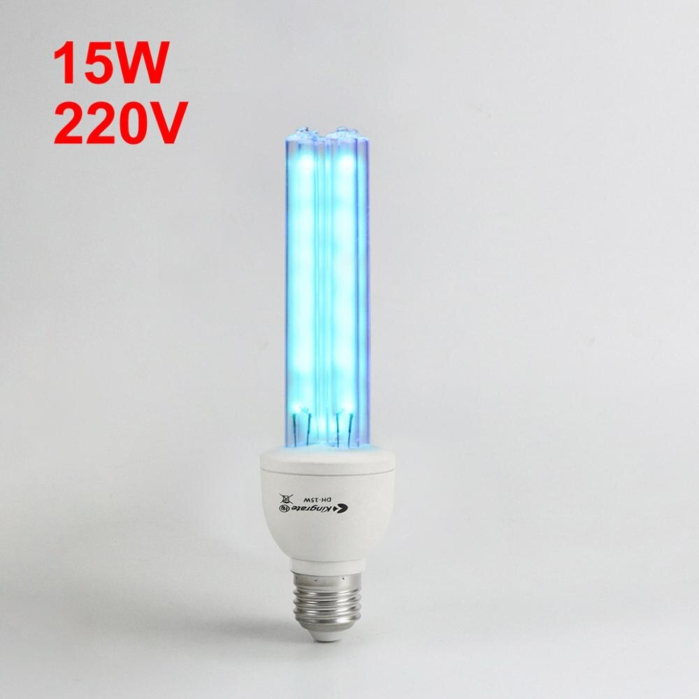 E27 15W 25W UV lampe lumière bleue Quartz germicide lampe maison LED ampoule Ozone/sans désinfection à l'ozone UVC lampe UV stérilisateur: 15w 220v / With Ozone