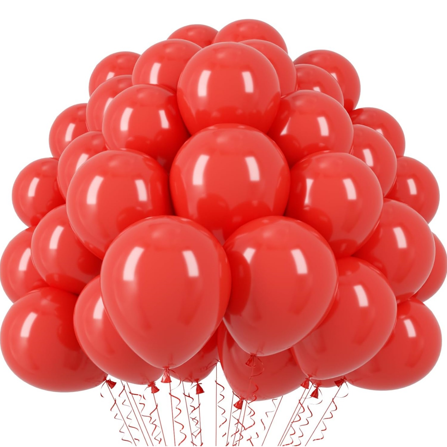 50pcs/100pcs Pack Latex Party Balloons 10 inch Round Helium Balloons for Birthday Wedding Anniversary Graduation Decoration: Red / Number