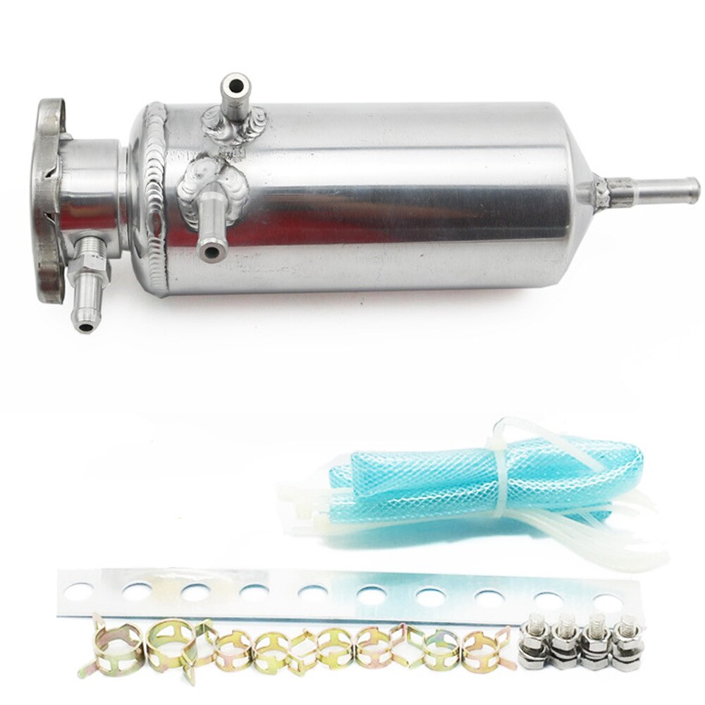 Racing Universal Radiator Alloy Coolant Swirl Pot Breather Air Separator Tank Engine Coolant Catch Can