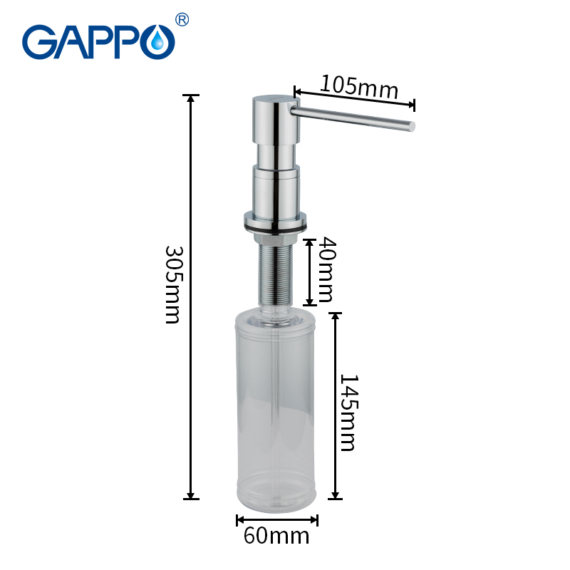 GAPPO Liquid Soap Dispenser Deck Mounted Kitchen Soap Dispensers Brass Built in Counter top Dispenser