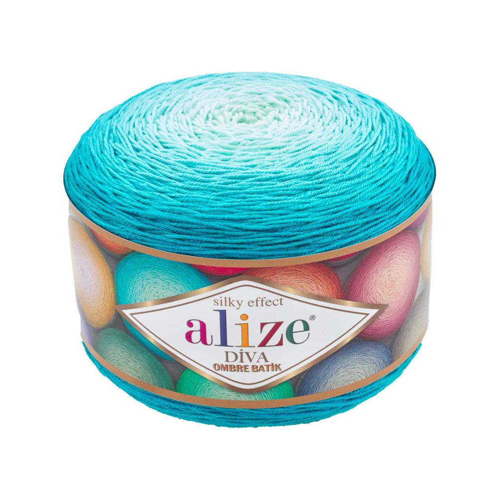 Thread Best Cake Yarn 1 Pack ( 2 Balls) Alize DIVA OMBRE BATIK Hand Knitting Yarn ( %100 Microfiber Acrylic ) 250 Gram 875 Meter: 7371