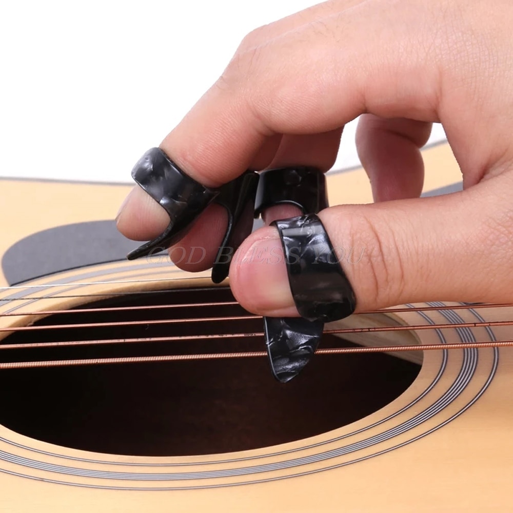 10 Stuks Stuks Duim Vinger Gitaar Pick Celluloid Mediator Thumbpick Voor Akoestische Elektrische Guitarra Dikte