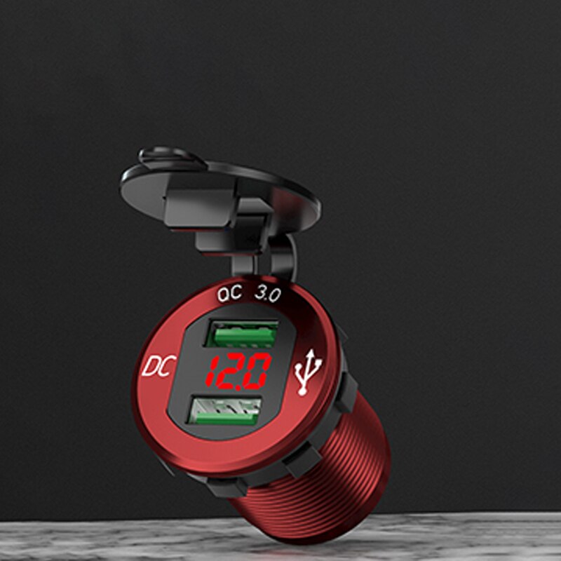 Quick Car Cigarette Lighter Socket 12V-24V QC 3.0 Car charger Waterproof Plug Power Outlet Adapter for Marine Boat Motorcycle: 02