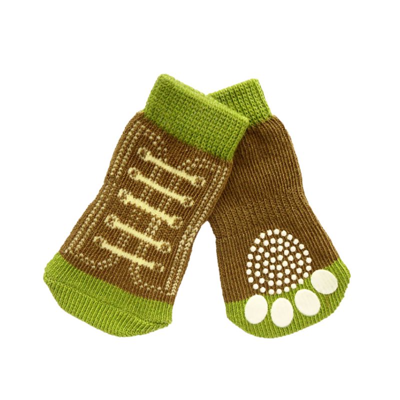 4 pièces anti-dérapant Pet chaussette Pet chiot chien chaussettes doux tricot bas chaussettes vêtements vêtements vêtements armure dérapage bas chien chaussettes Pet
