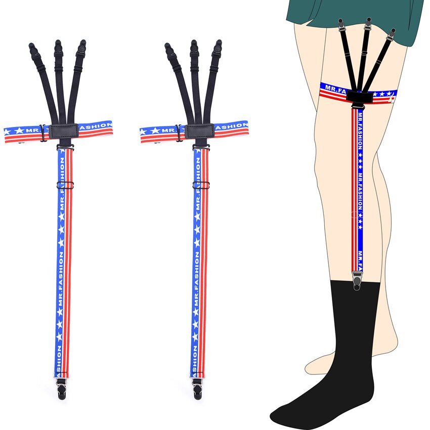 Man&#39;s Shirts Suspenders Sock Stays Skirt Holder Gentleman&#39;s Garters Gourd Buckle Elastic Uniform Strap