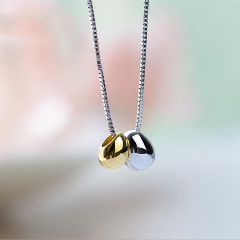 Classic Personality 925 Sterling Silver Jewelry Exquisite Angel Double Eggs Pendant Necklaces N033