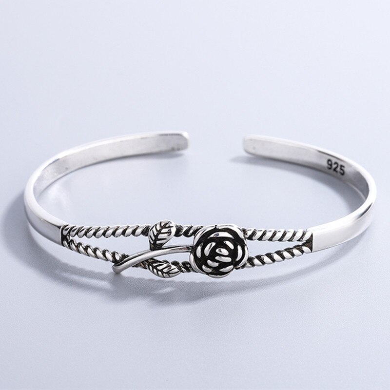 Mewanry 925 sterling silber armband für damen, sommertrend, vintage-charm, süße rose, party, thailändischer silberschmuck, geburtstag