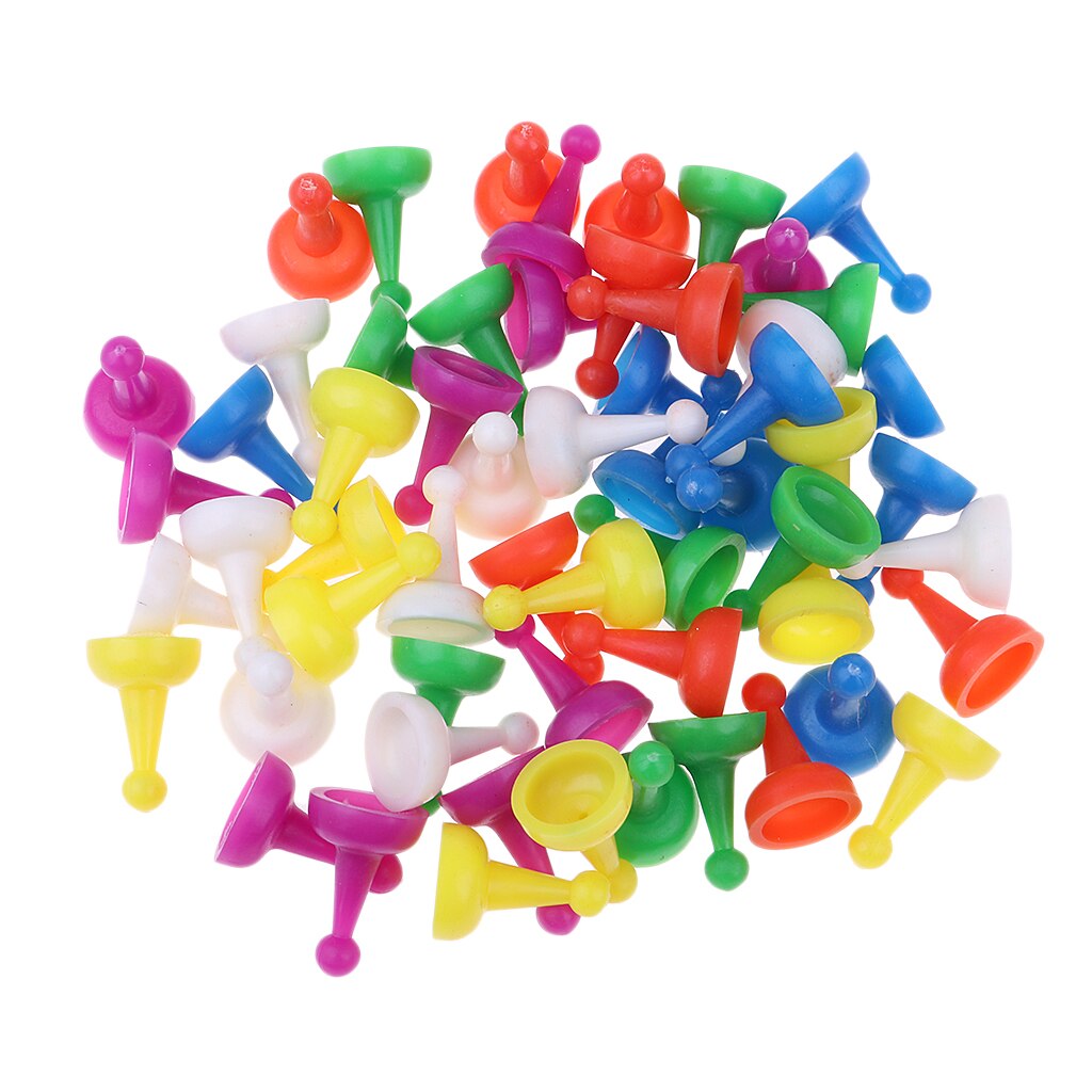 60x Colorful Plastic Chess Pieces for Checkers Game Toys Entertainment Fun 20mm