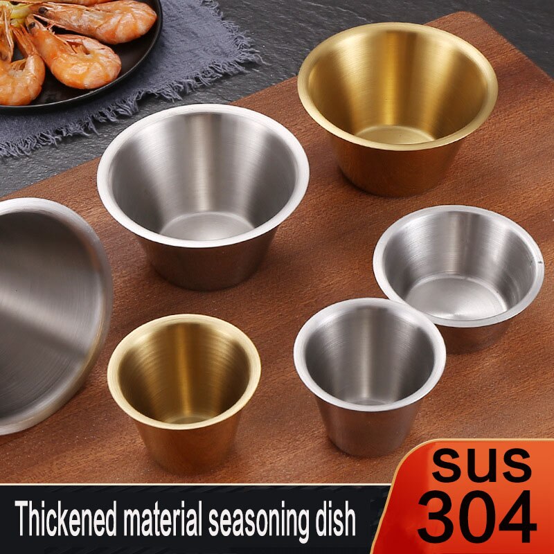 Seasoning dish stainless steel pot dipping bowl small sauce cup seasoning dish appetizer plate restaurant sauce container