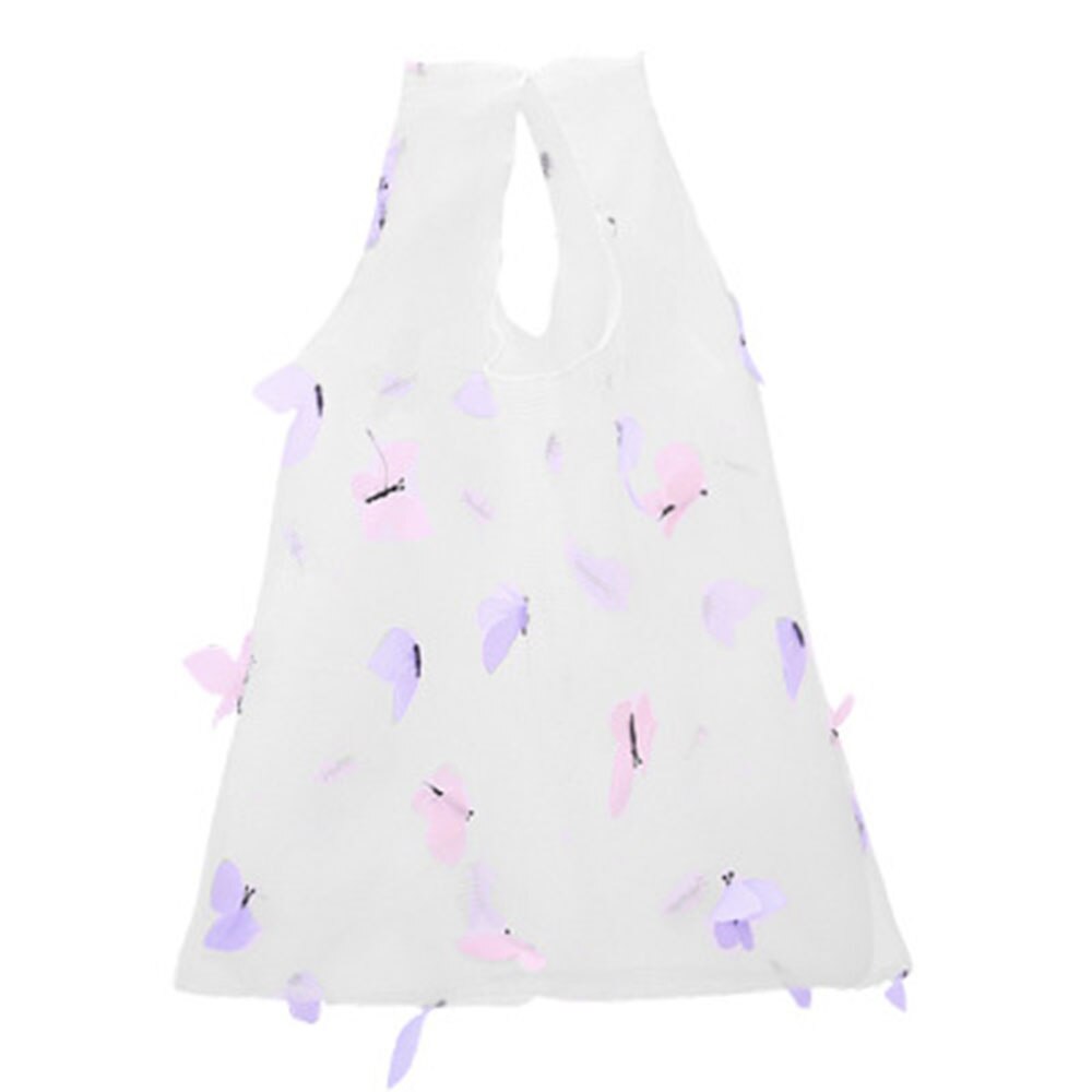 Nouvelles femmes brodées lumière claire Organza gelée fourre-tout messager sacs à bandoulière femme Eco Fruit sac sac à main pour les filles: butterfly