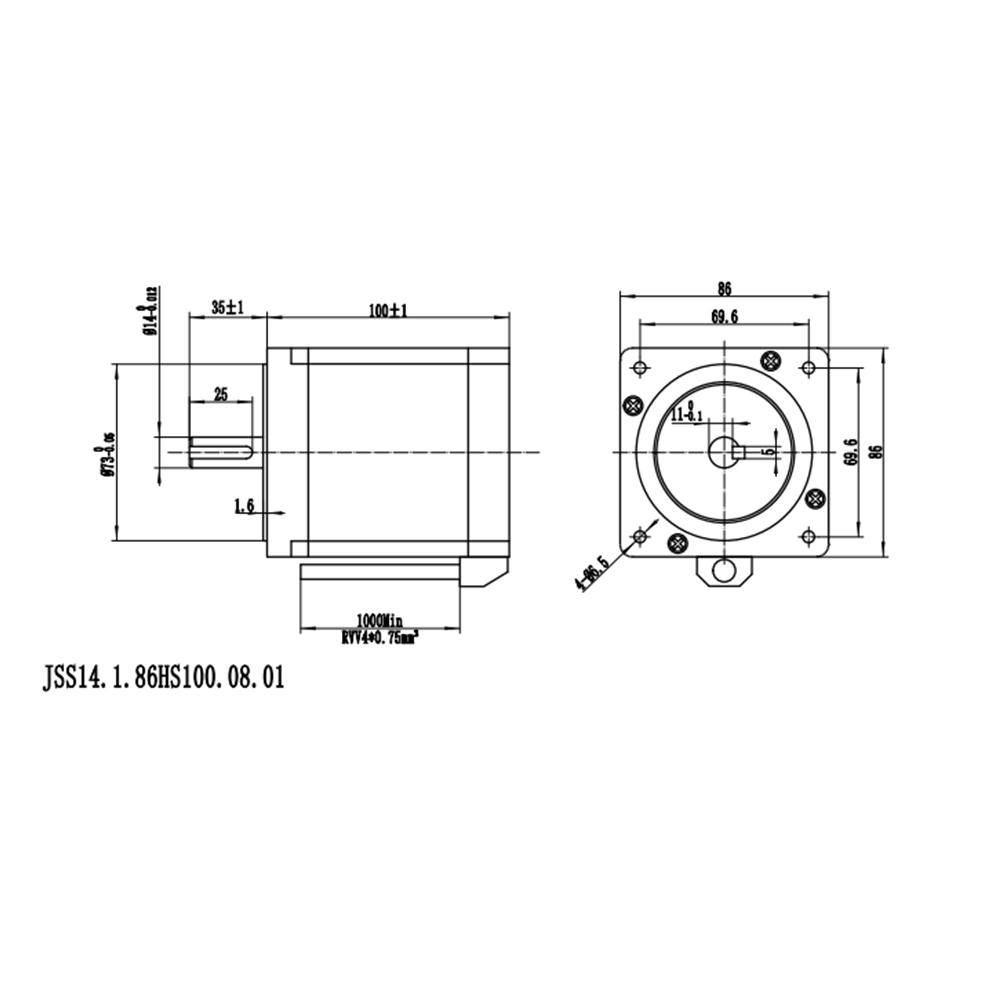 1pc Nema 34 Stepper Motor 86HS100-5004A14-B35 86mm Stepper Motor for 3D printer CNC Engraving Milling Machine
