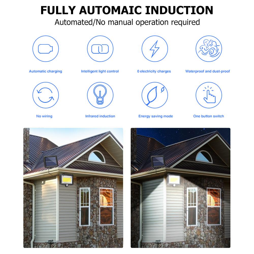 Cob 120LED Solar Light Outdoor Motion Sensor Wandlamp Waterdichte Tuin Lamp Emergency Pathway Yard Straat Lamp