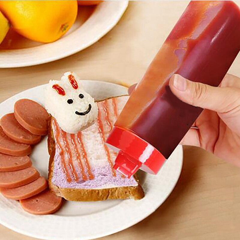 6 st köksplastpressflaska kryddflaska för såsvinägerolja sallad ketchupdressingflaska 4 hål