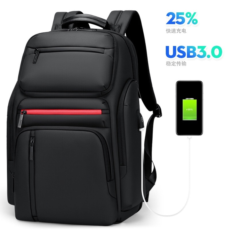 Spritzen-nachweisen Laptop Rucksack für Männer 17 17,3 Zoll Hohe Kapazität Multi-funktion Oxford Tuch Reisen Schule Rucksack usb