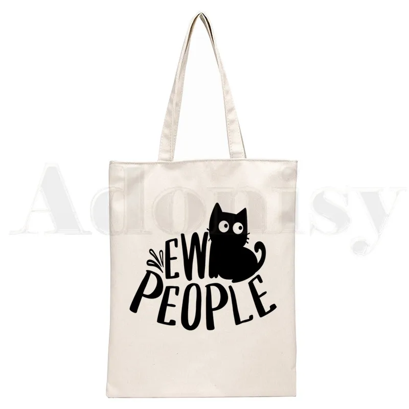 Ew Mensen Kat Handtassen Schoudertassen Casual Winkelen Meisjes Handtas Vrouwen Elegante Canvas Tas: Donkergrijs