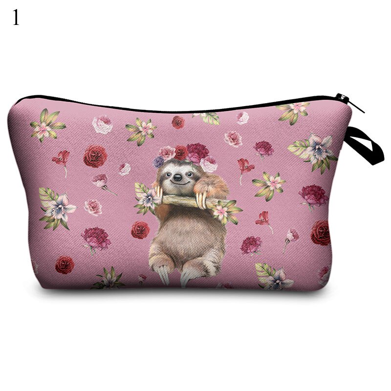 Sac de maquillage femmes sac cosmétique avec motif multicolore lama 3D impression neceser trousse de toilette voyage maquillage sac organisateur: 1