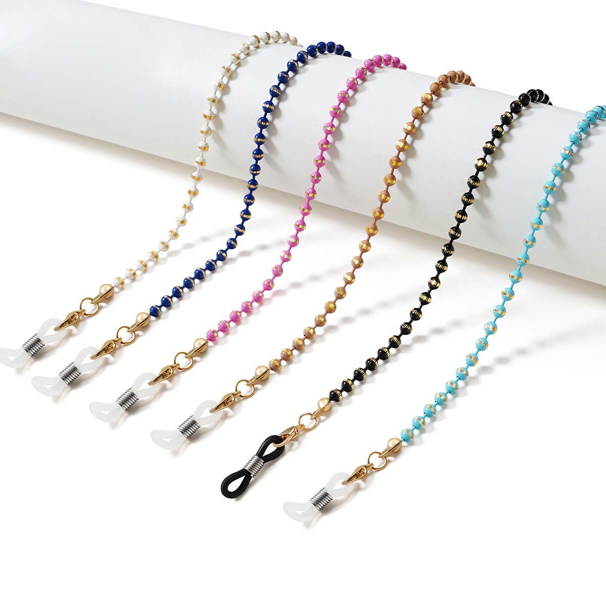Collar de cuerda colgante para mascarilla facial, soporte ajustable para gafas, sin huellas, con dos ganchos y hebillas,