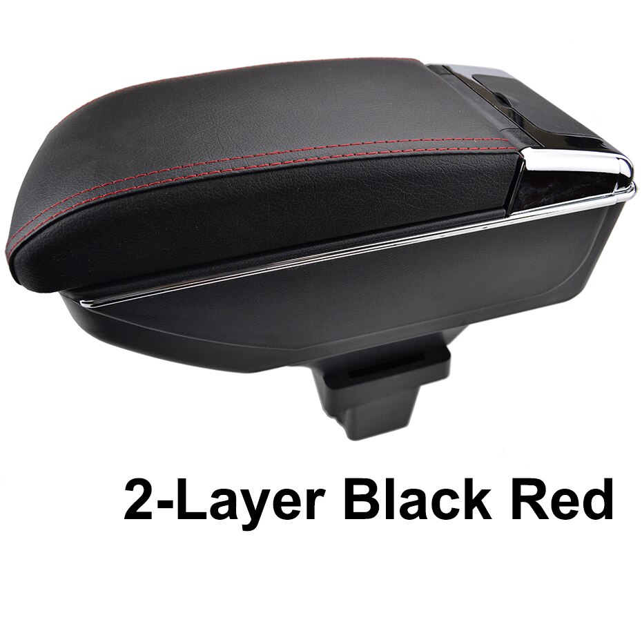 Xukey Centrale Armsteun Voor Chevrolet Trax Tracker Console Center Black Opslag Auto Styling Doos Asbak: 2-Layer Black Red