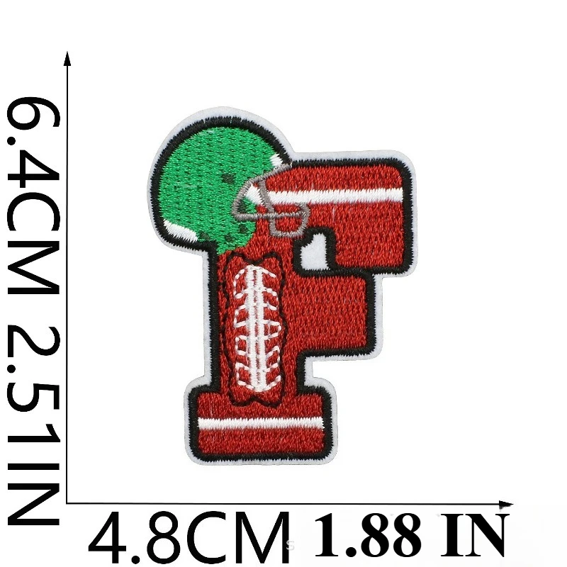 Sports Style Rugby Embroidery Patch Sticker 26 English Letters Clothes Decorative Cloth Sticker Team Chapter Boy Embroidery Piec: Copper
