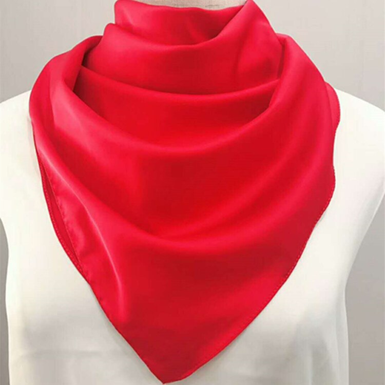 70*70 Cm Bandana Hoofddoek Voor Vrouwen Zijde Satijn Haar Sjaals Vrouwelijke Leuke Zakdoek Hals Sjaals Voor Dames groen Zwart Wit: Rood